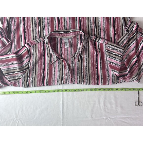 Catherines Womens 4X Pink Long‎ Sleeve Top Lightweight - Picture 4 of 9